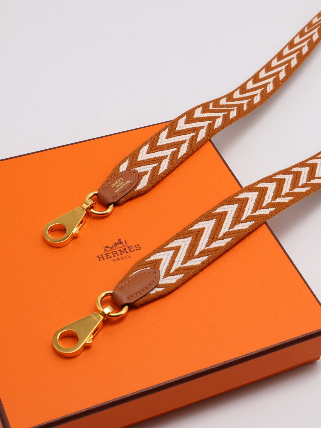HERMES Sangle zigzag替換背帶 25 - 白金棕金 B