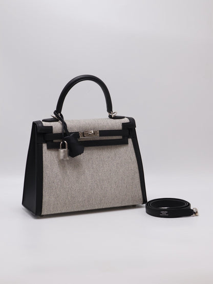 HERMES Kelly 25 - 熊貓銀 K