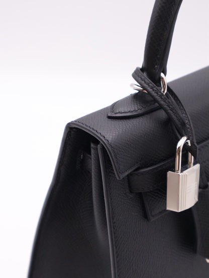 HERMES Kelly 25 - Noir 89 黑銀 G