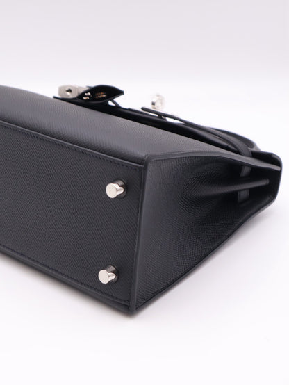 HERMES Kelly 25 - Noir 89 黑銀 G