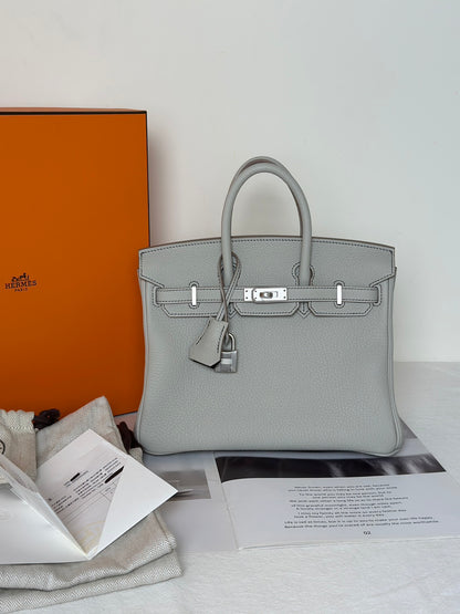 HERMES Birkin 25 - 珍珠灰拚黑