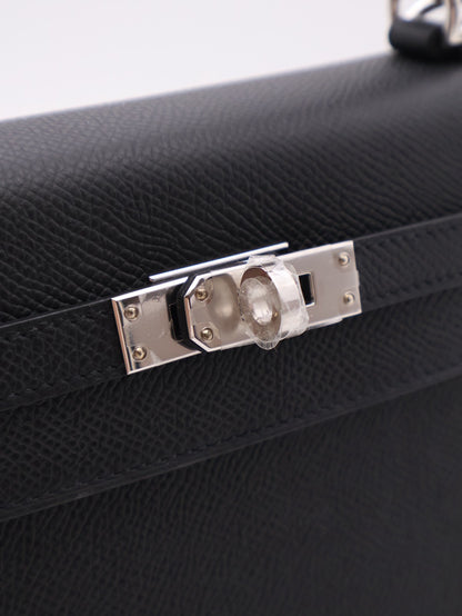 HERMES Kelly 25 - Noir 89 黑銀 G