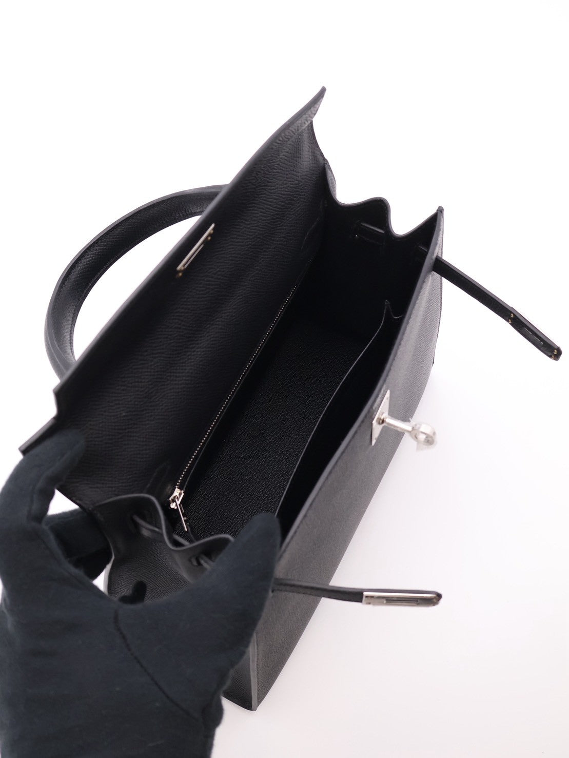HERMES Kelly 25 - Noir 89 黑銀 G