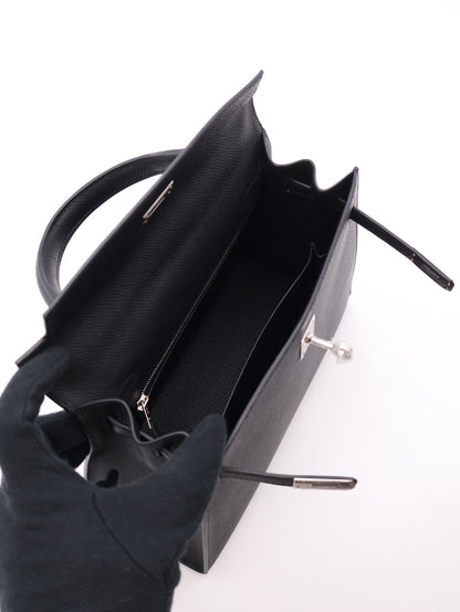 HERMES Kelly 25 - Noir 89 黑銀 G