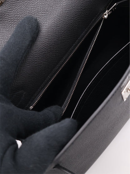 HERMES Kelly 25 - Noir 89 黑銀 G