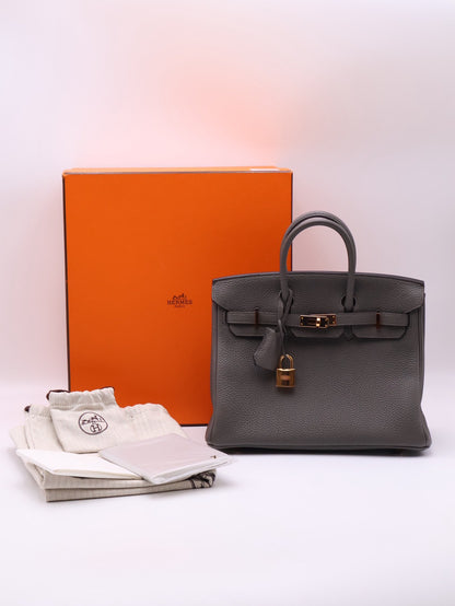HERMES Birkin 25 - Etain 8F 錫器灰玫瑰金 Z