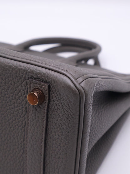 HERMES Birkin 25 - Etain 8F 錫器灰玫瑰金 Z