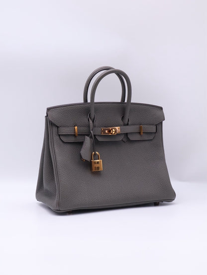 HERMES Birkin 25 - Etain 8F 錫器灰玫瑰金 Z