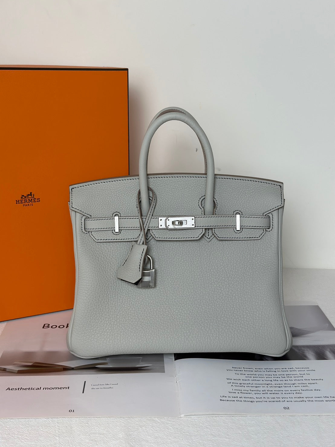 HERMES Birkin 25 - 珍珠灰拚黑