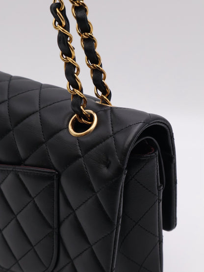 CHANEL 經典口蓋包 CF25 - 羊皮黑金