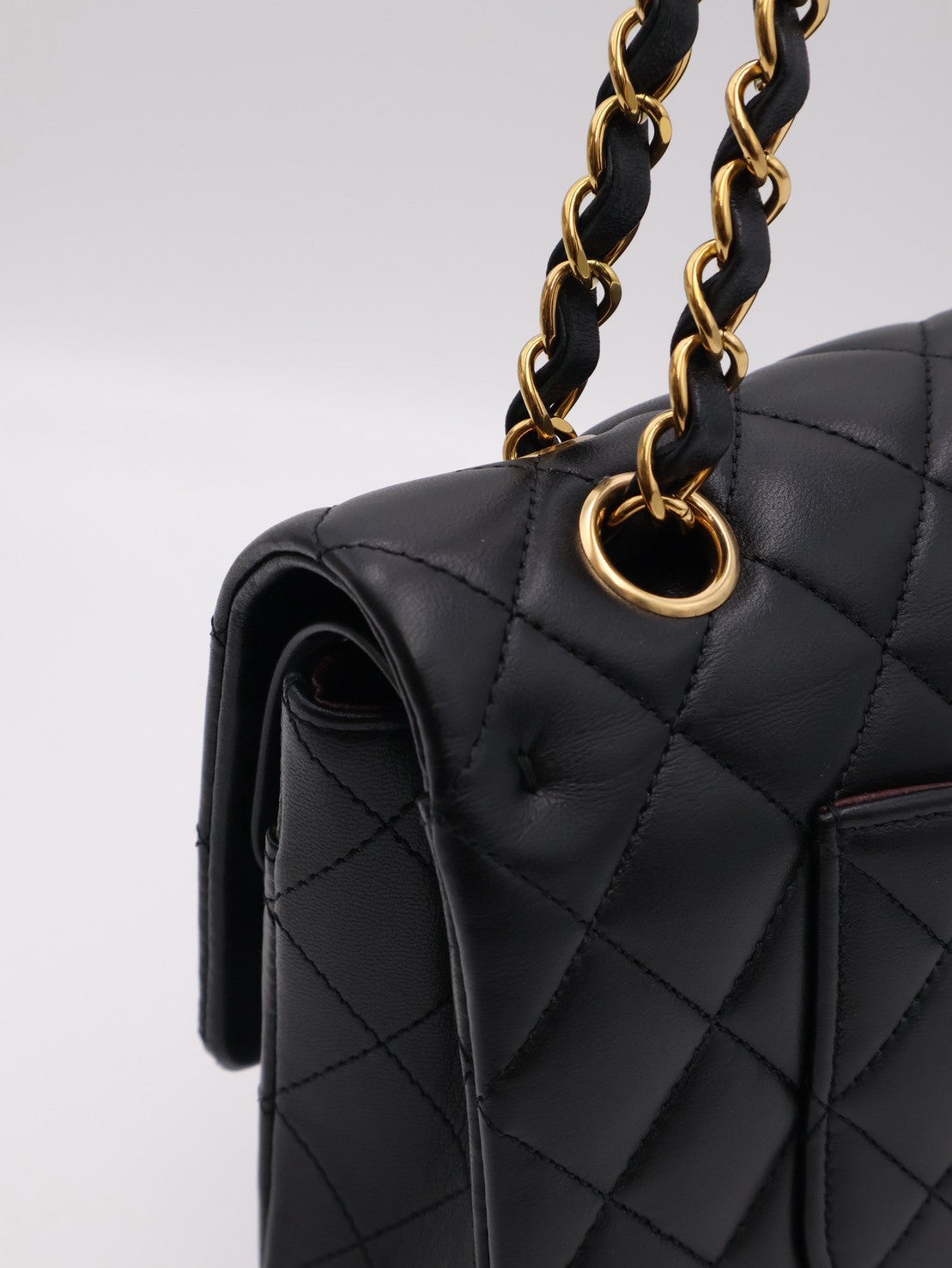 CHANEL 經典口蓋包 CF25 - 羊皮黑金