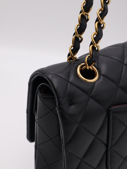 CHANEL 經典口蓋包 CF25 - 羊皮黑金