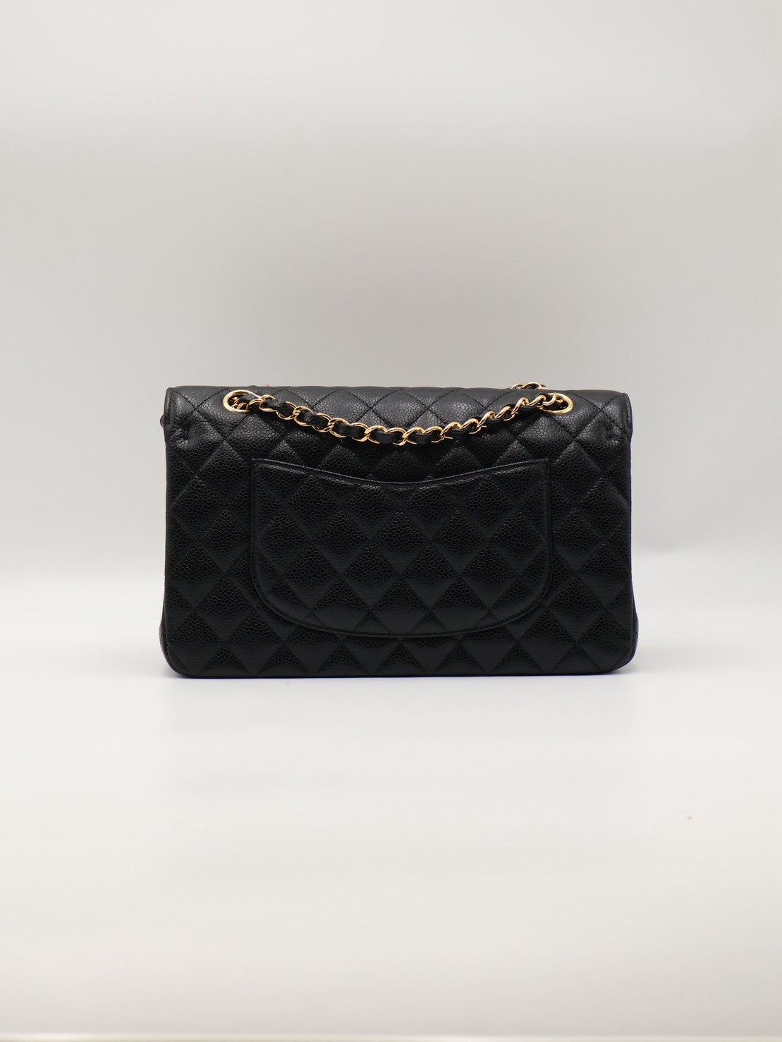 CHANEL 經典口蓋包 CF25 - 粒面牛皮黑金