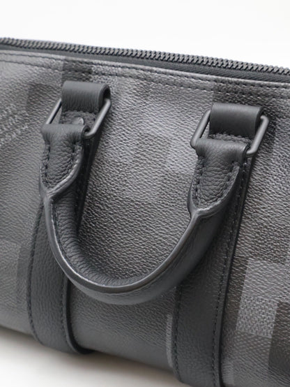 LOUIS VUITTON KeepAll 25 - 像素棋盤格黑