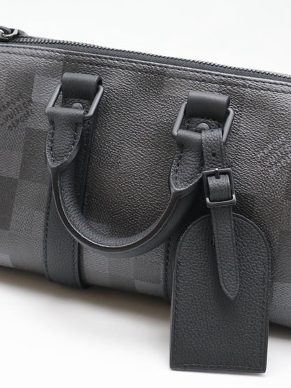 LOUIS VUITTON KeepAll 25 - 像素棋盤格黑
