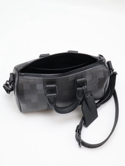 LOUIS VUITTON KeepAll 25 - 像素棋盤格黑