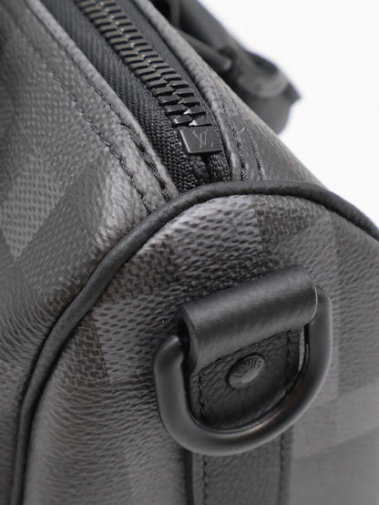 LOUIS VUITTON KeepAll 25 - 像素棋盤格黑