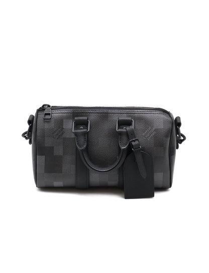 LOUIS VUITTON KeepAll 25 - 像素棋盤格黑