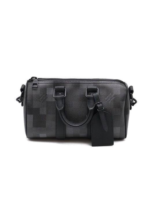 LOUIS VUITTON KeepAll 25 - 像素棋盤格黑