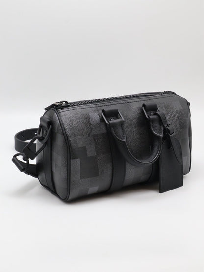 LOUIS VUITTON KeepAll 25 - 像素棋盤格黑