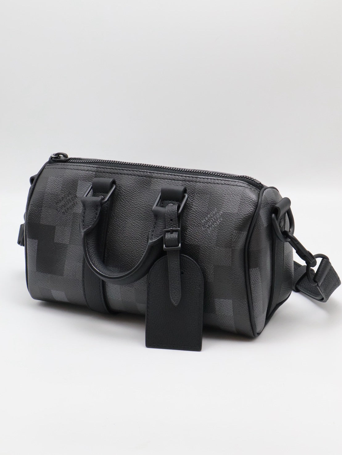 LOUIS VUITTON KeepAll 25 - 像素棋盤格黑