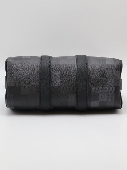 LOUIS VUITTON KeepAll 25 - 像素棋盤格黑