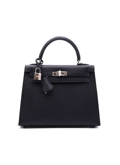 HERMES Kelly 25 - Noir 89 黑銀 G