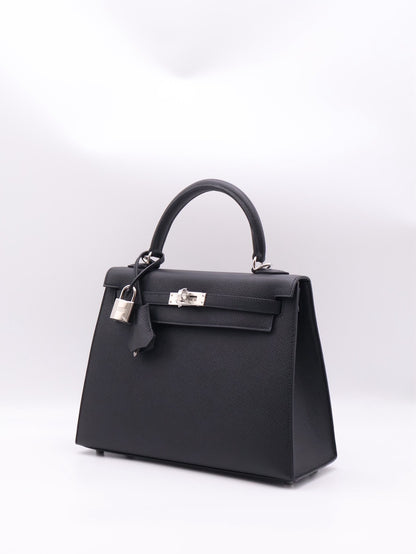 HERMES Kelly 25 - Noir 89 黑銀 G