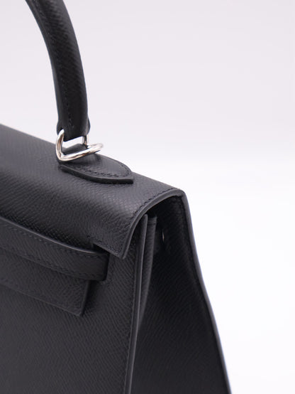 HERMES Kelly 25 - Noir 89 黑銀 G