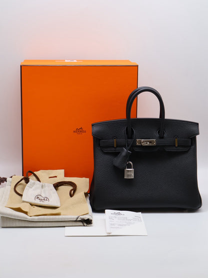 HERMES Birkin 25 - Noir 89 黑銀 K