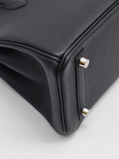 HERMES Birkin 25 - Noir 89 黑銀 K