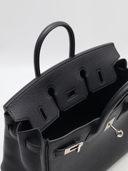 HERMES Birkin 25 - Noir 89 黑銀 K