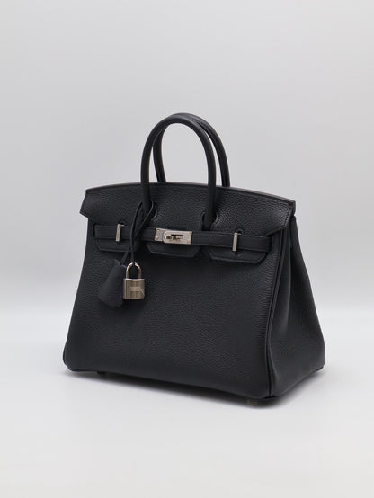 HERMES Birkin 25 - Noir 89 黑銀 K