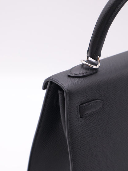 HERMES Kelly 25 - Noir 89 黑銀 G
