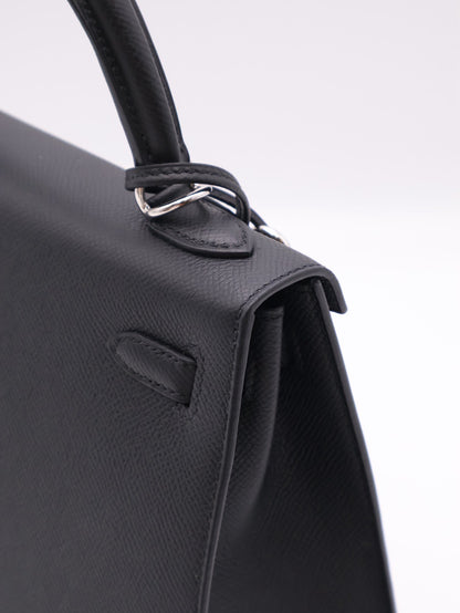 HERMES Kelly 25 - Noir 89 黑銀 G