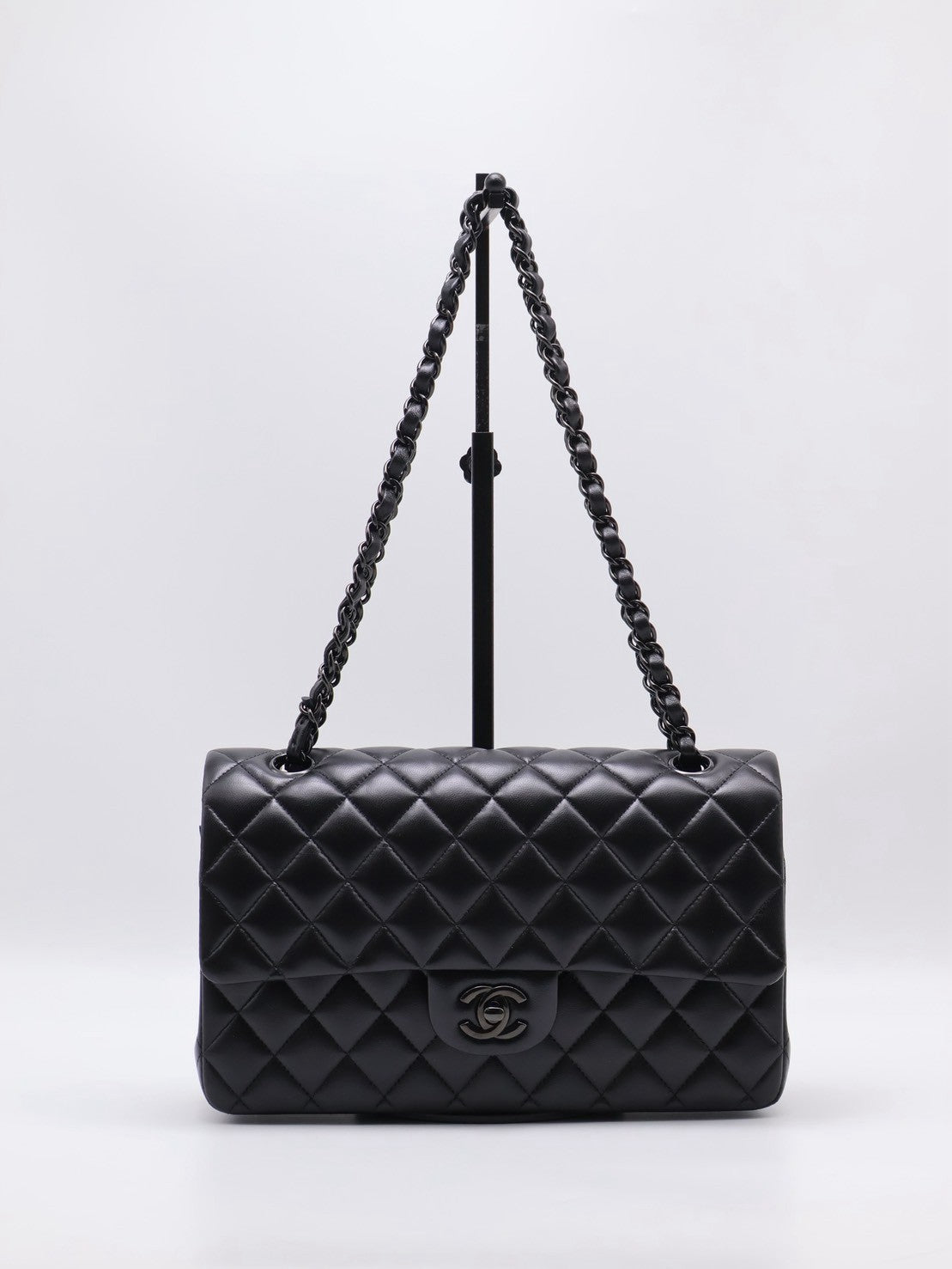 CHANEL 經典口蓋包 CF25 - 羊皮So Black