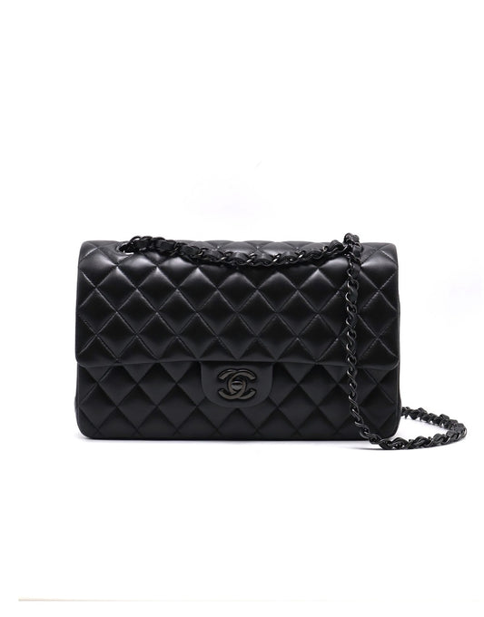 CHANEL 經典口蓋包 CF25 - 羊皮So Black
