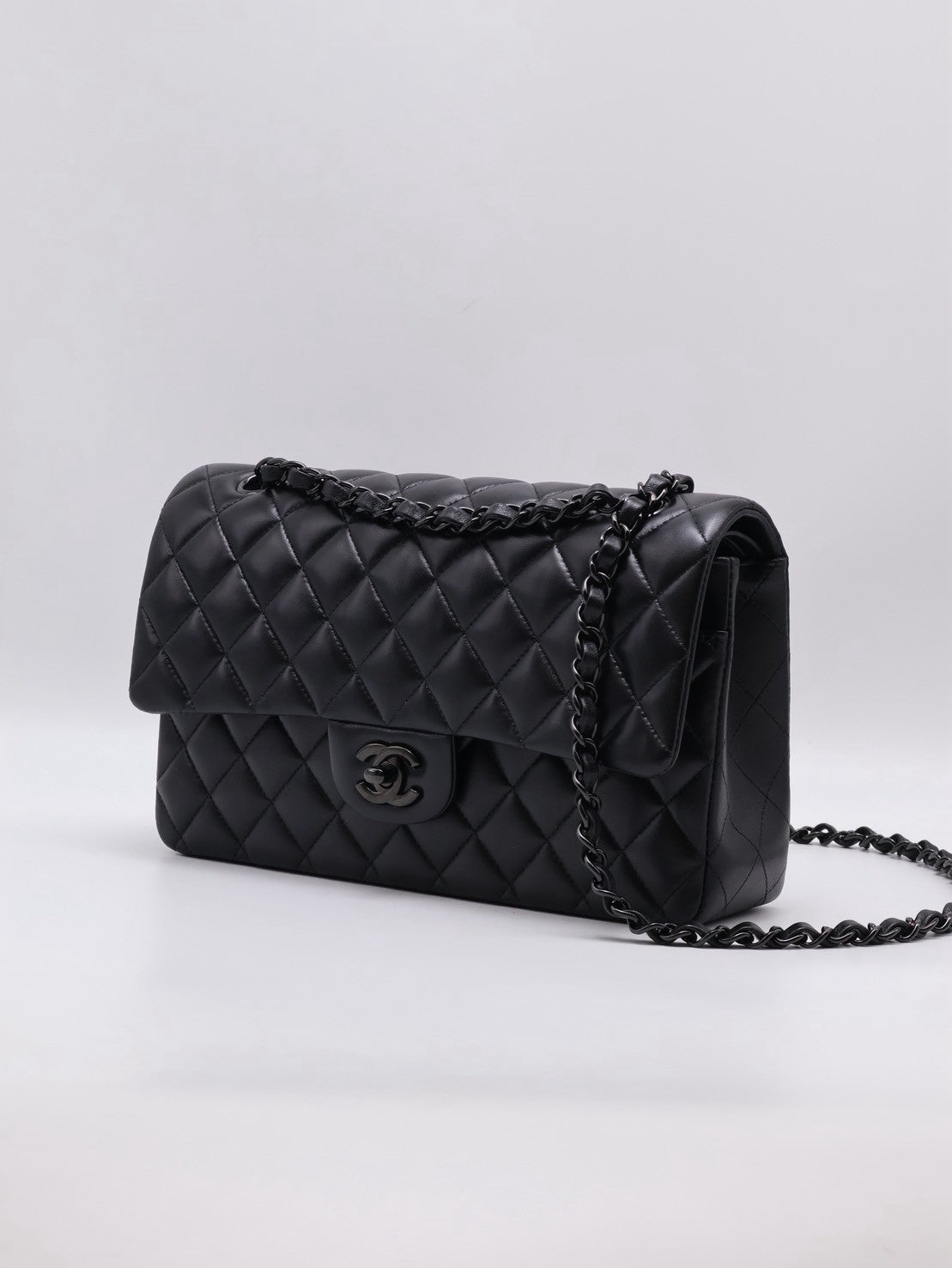 CHANEL 經典口蓋包 CF25 - 羊皮So Black