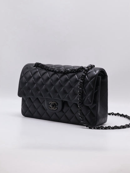 CHANEL 經典口蓋包 CF25 - 羊皮So Black