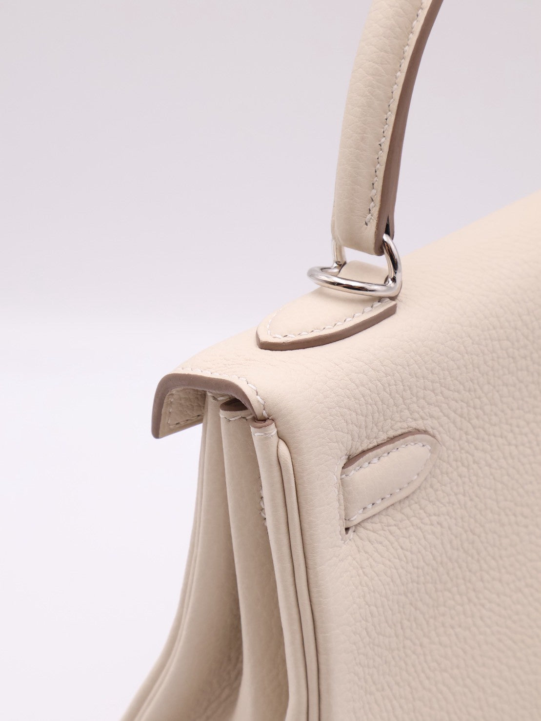 HERMES Kelly 25 - 奶昔白銀 K