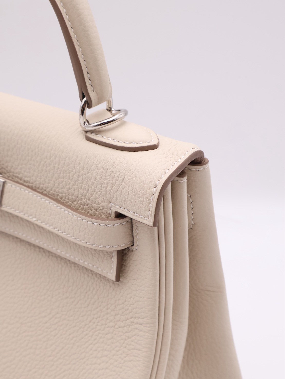 HERMES Kelly 25 - 奶昔白銀 K