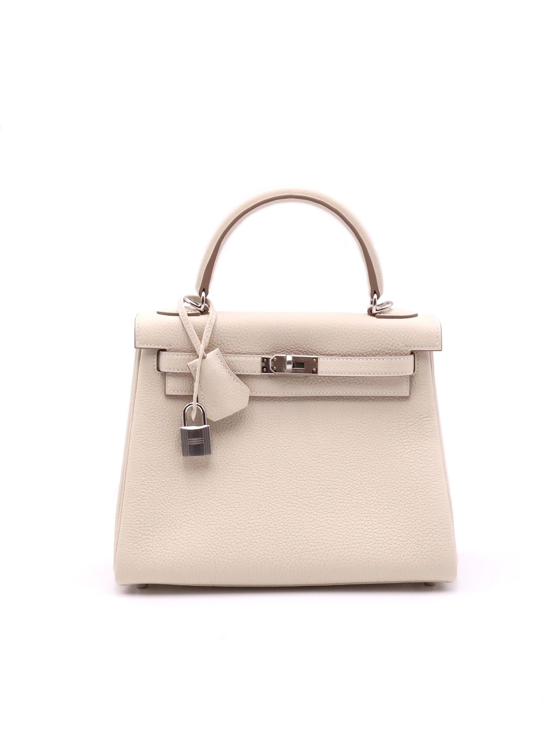 HERMES Kelly 25 - 奶昔白銀 K