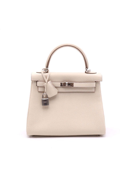 HERMES Kelly 25 - 奶昔白銀 K