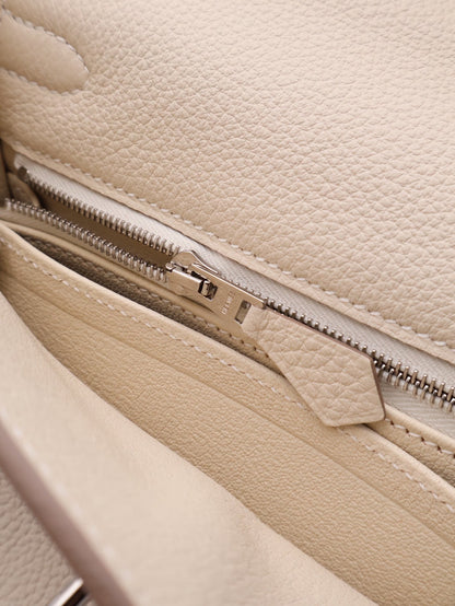 HERMES Kelly 25 - 奶昔白銀 K