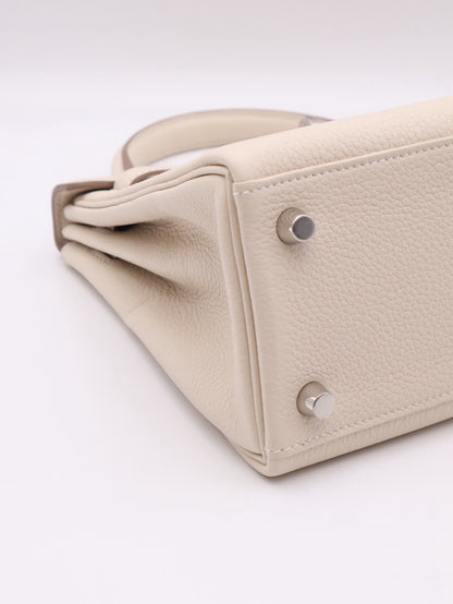 HERMES Kelly 25 - 奶昔白銀 K