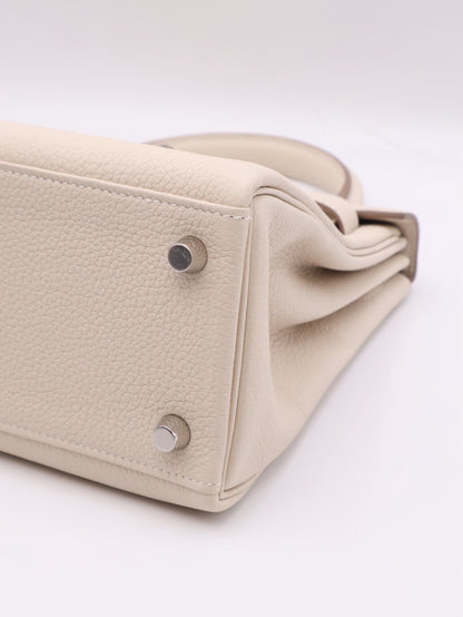 HERMES Kelly 25 - 奶昔白銀 K