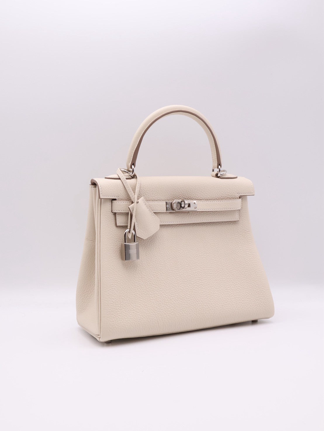 HERMES Kelly 25 - 奶昔白銀 K