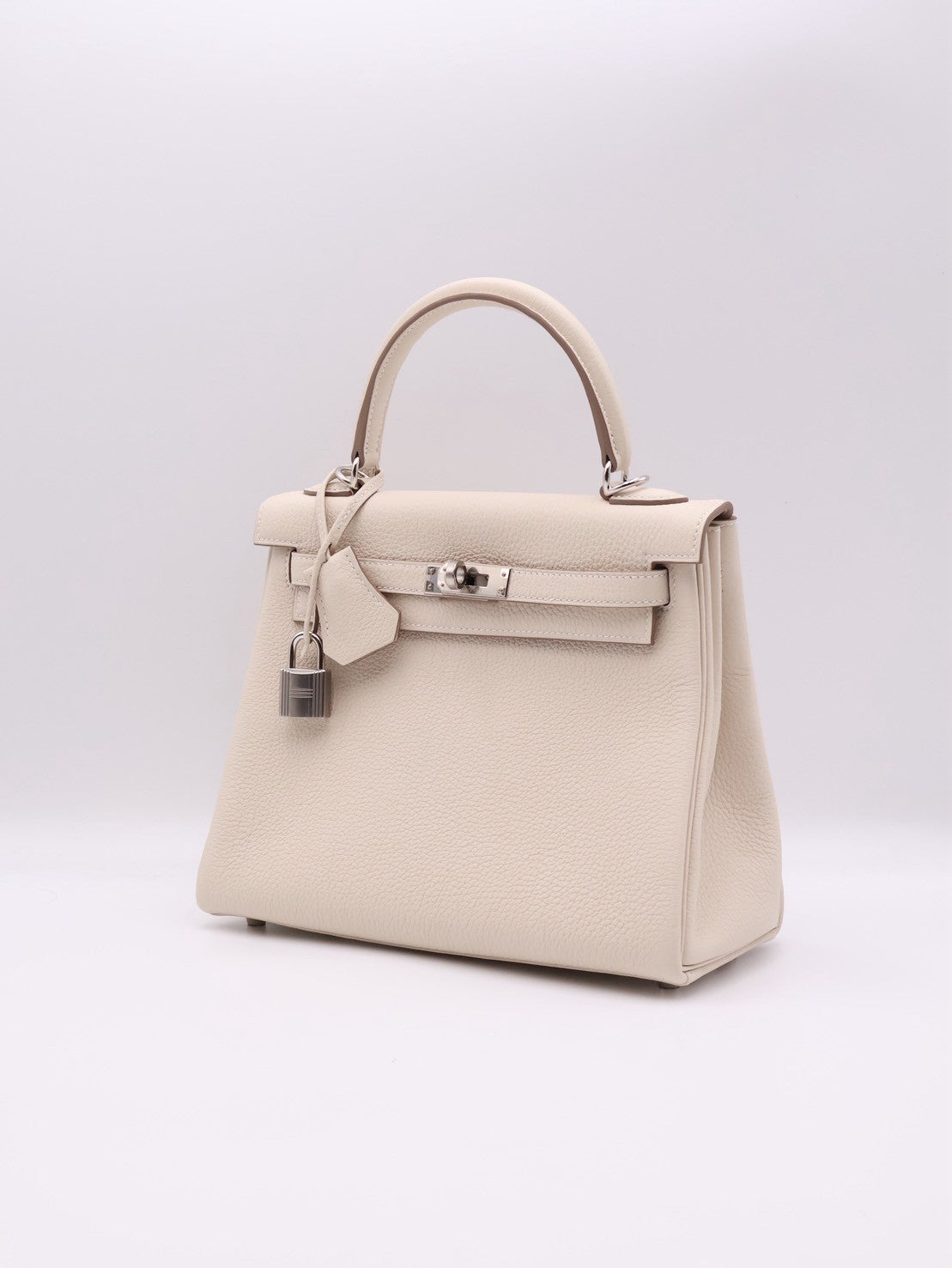 HERMES Kelly 25 - 奶昔白銀 K