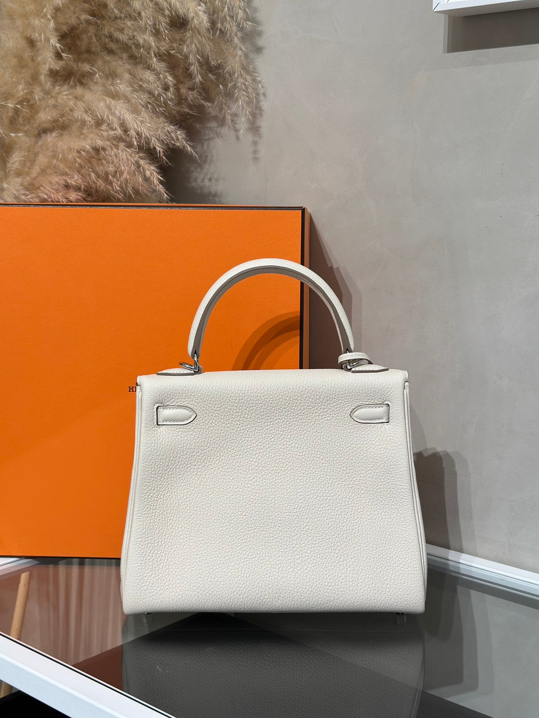 HERMES Kelly 25 - 奶昔白銀 K