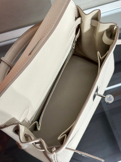HERMES Kelly 25 - 奶昔白銀 K